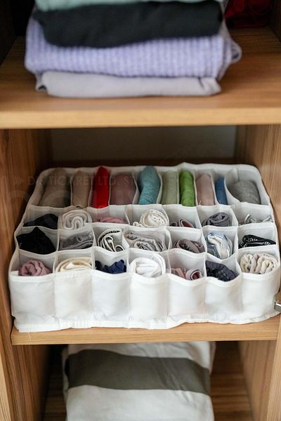 Hayveys 31 Compartment Suede Socks Organizer Organizer with Drawer Inside Compartment