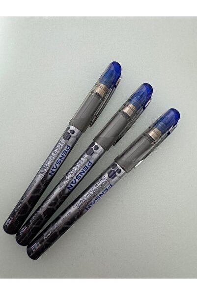 Pensan Roller Kalem Nano Gel Jel Bilye Uçlu 0.7 MM Mavi (3 Adet)