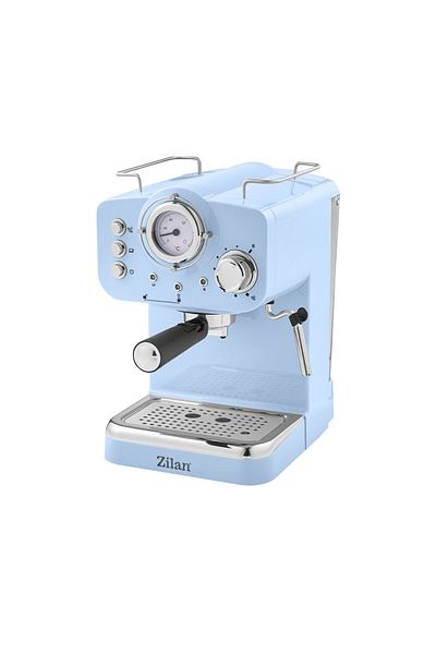 Zilan Home Espressor manual Zilan ZLN2861 Albastru,15 Bar, 1.25 l, 1100W, Design Retro