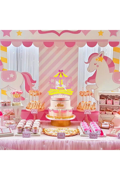 Generic Generic cake decoration, cardboard, purple/yellow/white, 16 x 15 cm