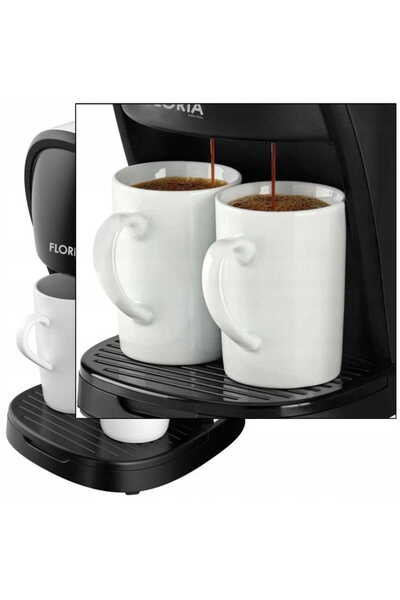 Floria Καφετιέρα ZLN9298, φίλτρο από νάιλον, δοσομετρικό κύπελλο, περιλαμβάνονται 2 φλιτζάνια, λευκό