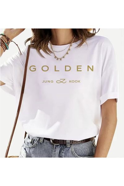 LA GULER Μπλουζάκι με στάμπα Golden Jung Kook Unisex Oversize/Wide Design