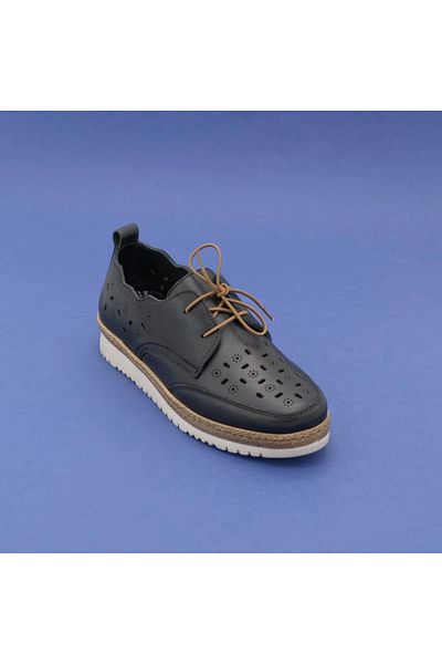 Pepita Z136 Black Oiled Ring Line Shoes with Drain