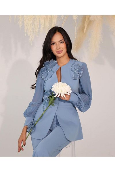 Eyes Life XL Size - Blue Color Pantalon Jacket Set