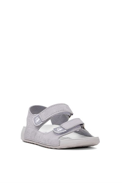 Benetton BN-1419 صندل فيليه للأولاد مسطح باللون الرمادي
