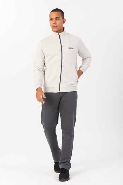 MARATON Comfort Men's Stand Collar Straight Leg Raglan Sleeve Ecru Tracksuit Set 21848