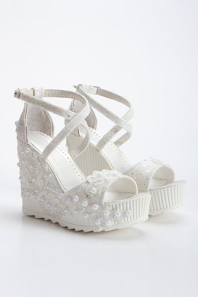 DARUGA Women's High Wedge Heeled 12 Cm Wedding Dress Evening Dress Shoes