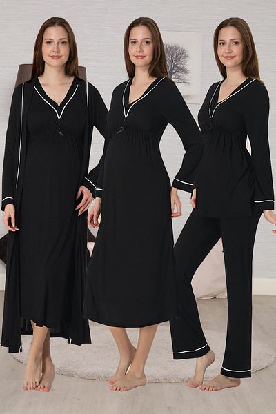 lohusahamile 4-Piece Maternity Maternity Set with Piping Detail