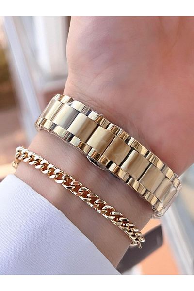 Essence BLKT.1.534 Essence Steel Cord No Darkening Color Throwing 50 Water Resistant Women's Wrist Watch+Bracelet