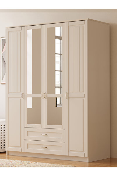 Rabi Kardelen Country 4 Kapak 2 Çekmeceli Gardırop