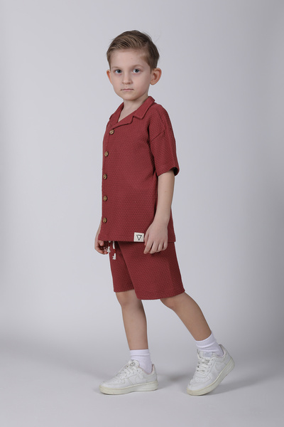 BOBBY JR KİDSWEAR Set pentru băieți Tricotajuri Pantaloni scurți Cămașă Roșu ...