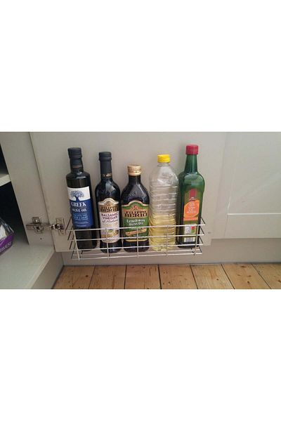 Hafele Hafele door-mounted storage shelf, metal, silver