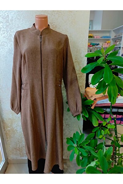 Butik Kadın Fermuarlı Tesettür Kap  Pardösü Ceket