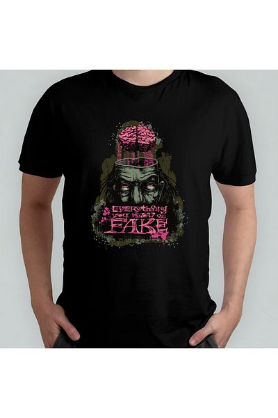 Pixxa Τα πάντα που ξέρετε είναι ψεύτικα - Septic Unisex 100% Cotton Crew Neck T-Shirt Model 1