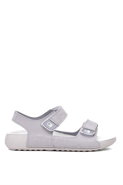 Benetton BN-1419 صندل فيليه للأولاد مسطح باللون الرمادي