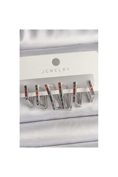 Skygo Silver Colors Zircon Stone Women's Earring Set - Tj-Bkp10107