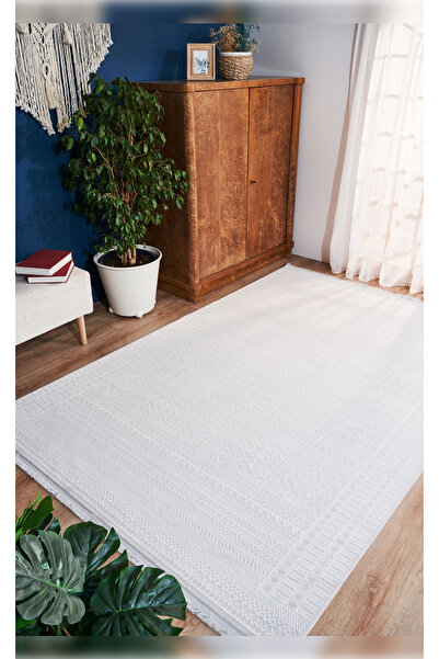 Apex Halı Vivaldi 9761 Beyaz Yumuşak Dokulu Akrilik İle Üretilen Kaliteli Mak...