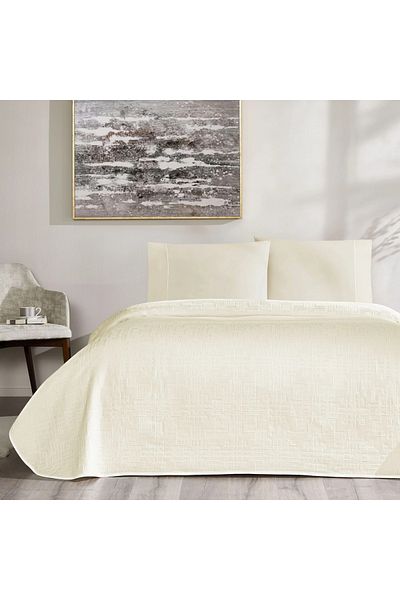 Taç Crown Jacquard Double Person Pichet Set Vignes Cream