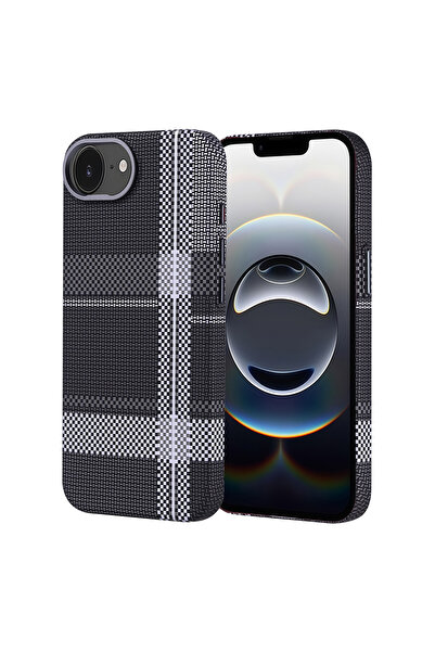 m.tk moveteck Apple iPhone 16E  Kılıf Aramid Fiber Karbon Görünümlü Ultra  In...