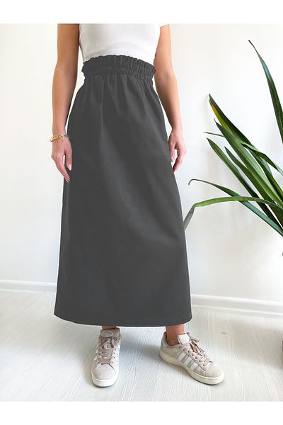 FREYA MODA Pencil Denim Skirt with Elastic Waist