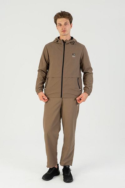 MARATON Comfort Men's Hooded Tress Rubber Reglan Sleeve Cocoa Tracksuit Set 22736