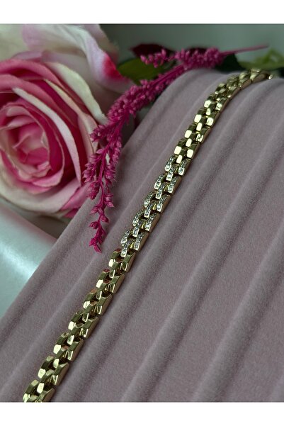 XUPING JEWELRY Xuping Zirkon Taşlı Kuyumcu Model 14K Altın Kaplama Kararmaz VIP Bileklik 17cm+2cm