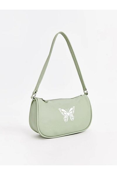 LC Waikiki ACCESORII LCW Geantă baghetă pentru fete cu imprimeu fluture verde