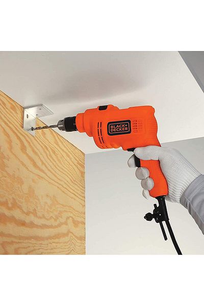 Black&Decker Hammer Percussion Drill, 550W, 10mm Chuck, 47,600 BPM, Dual-Mode for Drilling & Hammering, KR5010-B5