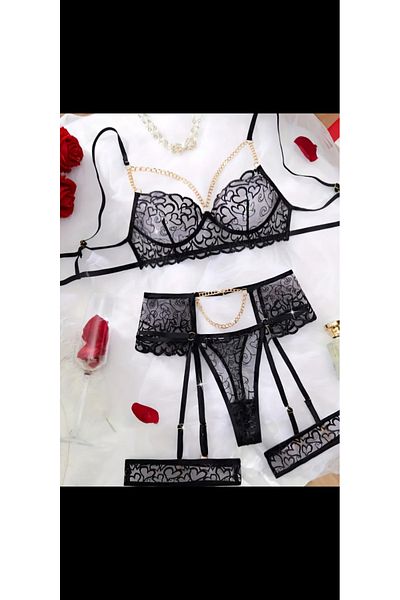 G&H UNDERWEAR Garter Belt Heart Suit
