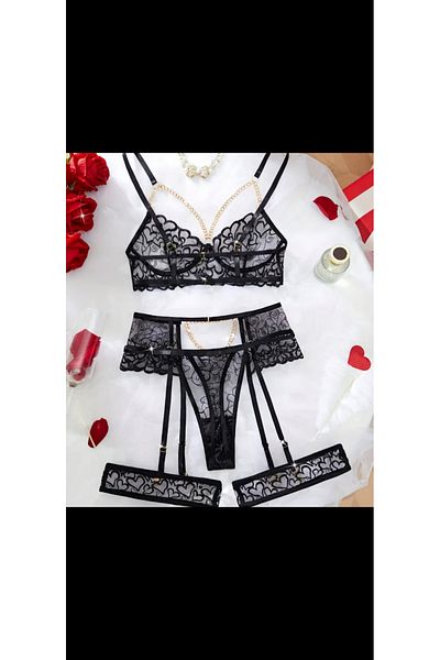G&H UNDERWEAR Garter Belt Heart Suit