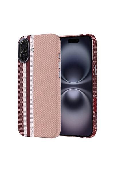Rivor Apple iPhone 16 Plus Uyumlu Kılıf Magsafe Şarj Özellikli Karbon Fiber G...
