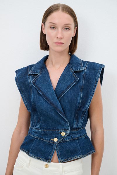 adL Men's Collar Jean Vest