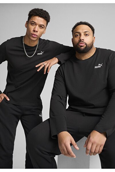 Puma Pánská trička s logem Essentials č. 1 s dlouhým rukávem