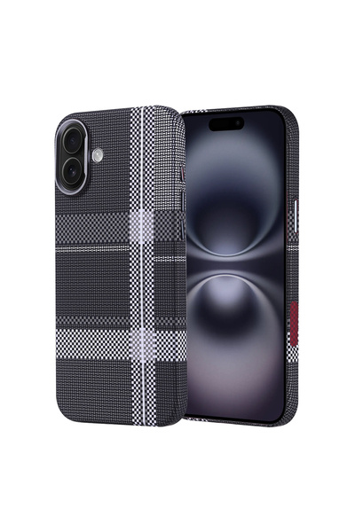 Rivor Apple iPhone 16 Plus Uyumlu Kılıf Magsafe Şarj Özellikli Karbon Fiber G...