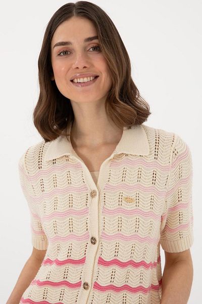 U.S. Polo Assn. Women's Cream Knitwear Cardigan G082Sz0Th.000. 2099871