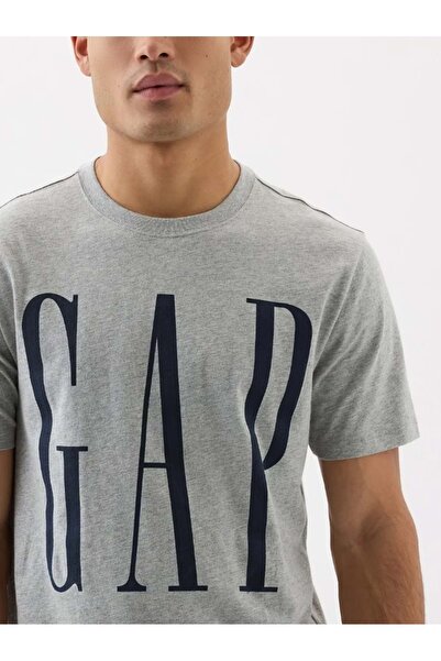 GAP V-Everyday Soft Corp Логотип Футболка з коротким рукавом Чоловіча футболка СІРИЙ