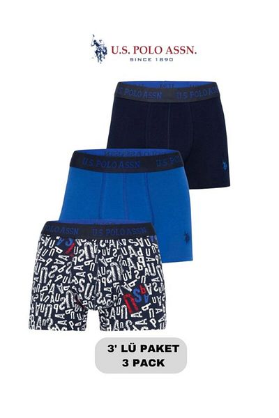 U.S. Polo Assn. Men's 3-Piece Boxer Set 95% Cotton 5% Elastane Uspa Licensed Boxed