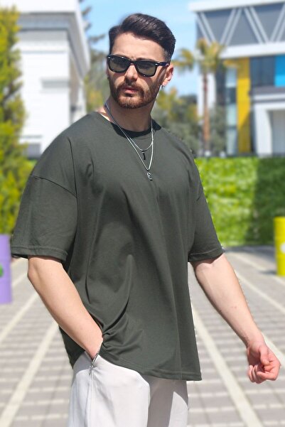 EydaMoon Ανδρικό μπλουζάκι με κοντό μανίκι με λαιμόκοψη από 100% βαμβακερό χτενισμένο ύφασμα