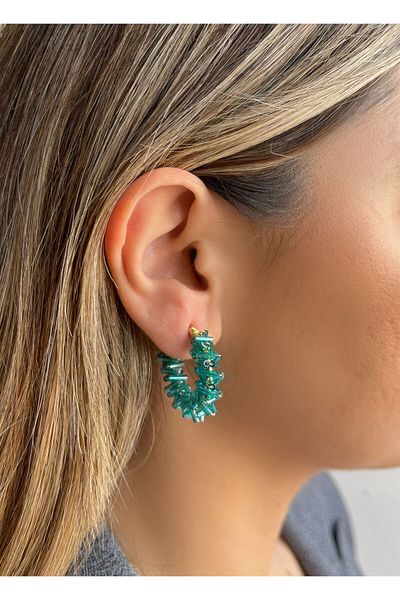 Bijou Luz Beaded Hoop Earrings