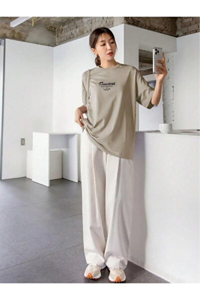 WEARTEX Women's Thousand Printed Crew Neck Oversize Basic T-Shirt