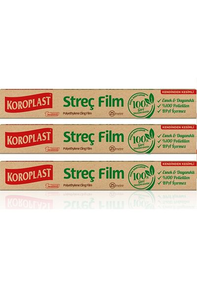 Koroplast Natural Stretch Film 25 Mt X 3 Packs