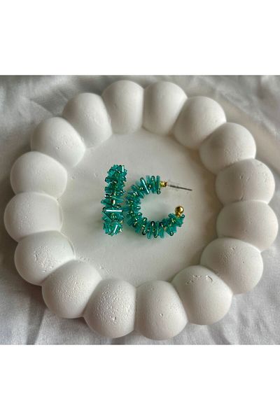Bijou Luz Beaded Hoop Earrings