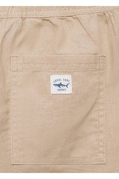 MANGO Kids Keten karışımlı beli elastik pantolon