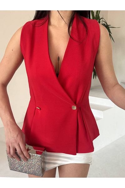 Kısmetin Butiği Women's Lined Vest - New Season Model with Detailed Nature