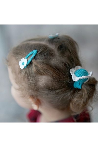 İ&DBABY Model de margaretă turcoaz realizat manual cu închidere cu capse și cataramă din cauciuc - Accesoriu de păr drăguț și elegant.