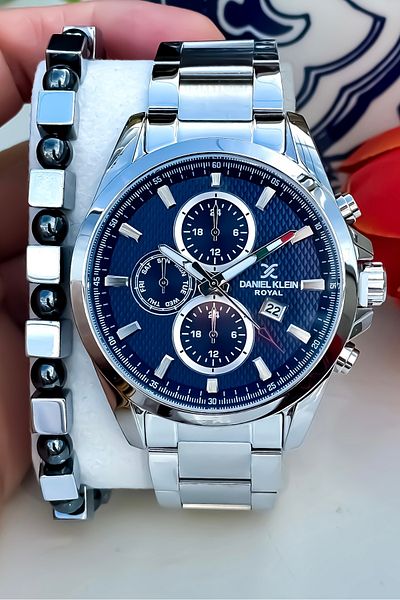 Daniel Klein Original Men's Steel Wristwatch and Bracelet Gift