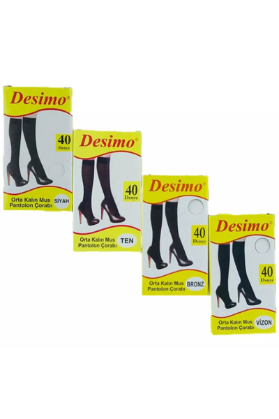 Desimo 4 perechi de șosete mus pentru genunchi, 40 de den, negru-bronz- nurk