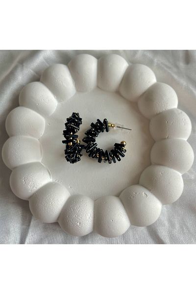 Bijou Luz Beaded Hoop Earrings