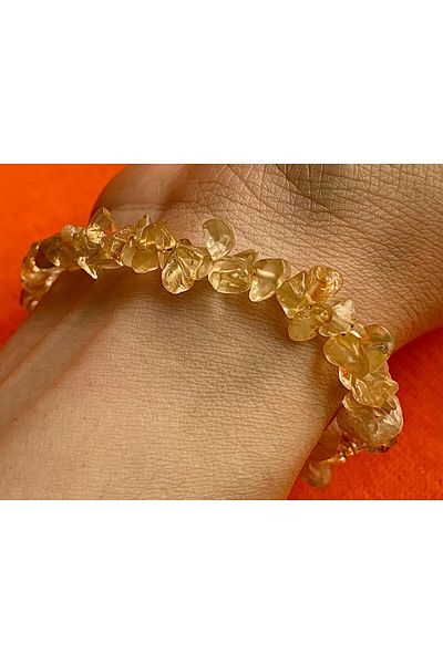 magıcgrange Natural Rhinestone Bracelet for Women and Girls - Citrine, Courage and Nobility Stone