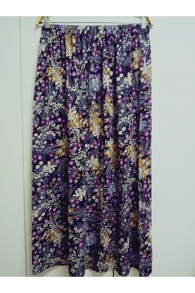 hoaryage Fusta de mama lungime maxi din tesatura de viscoza cu model cu talie elastica